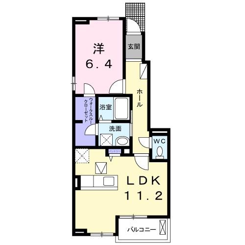 リメインズ湘南(1LDK/1階)の間取り写真