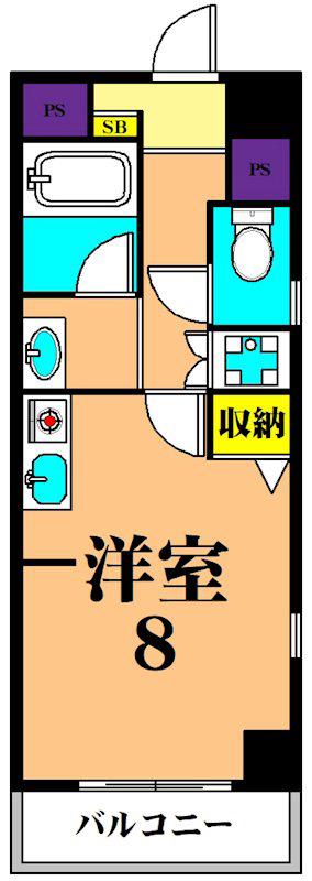 アパルトモンナツ(ワンルーム/4階)の間取り写真