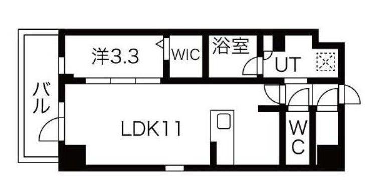 シーズンフラッツ高田馬場リバーサイド(1LDK/3階)の間取り写真