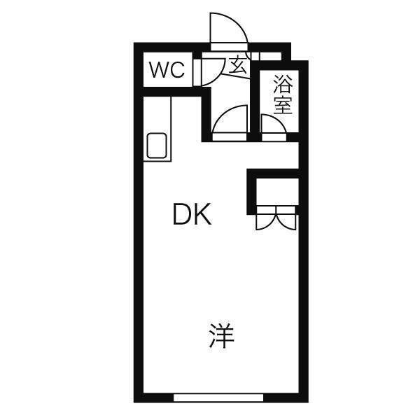ウィスタリア元町(1DK/4階)の間取り写真