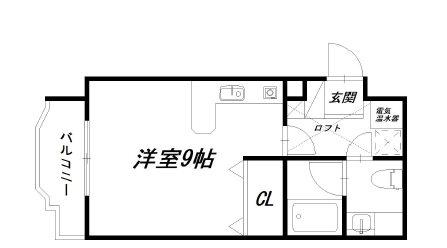 パラドール西伊場(1K/3階)の間取り写真
