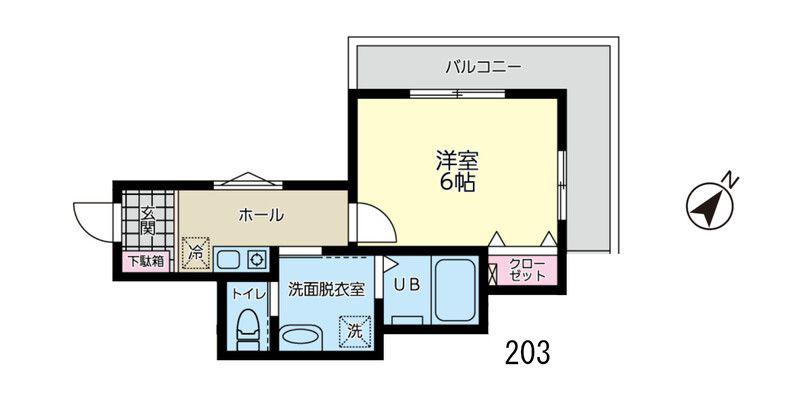 サンス戸塚(1K/1階)の間取り写真