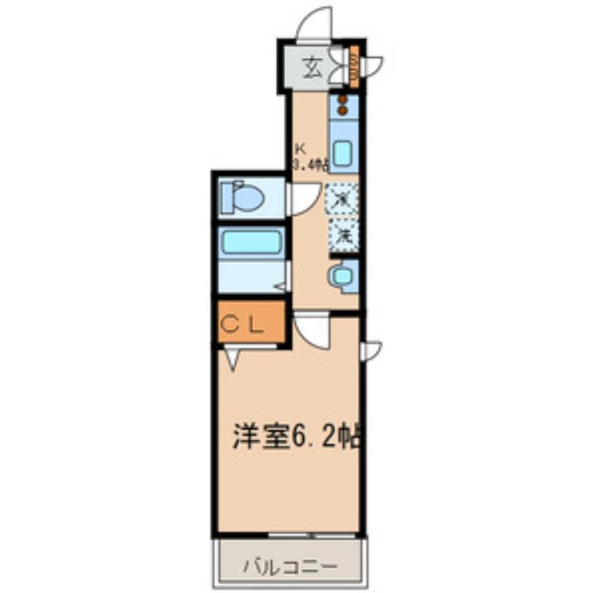 シエラハウス(1K/2階)の間取り写真