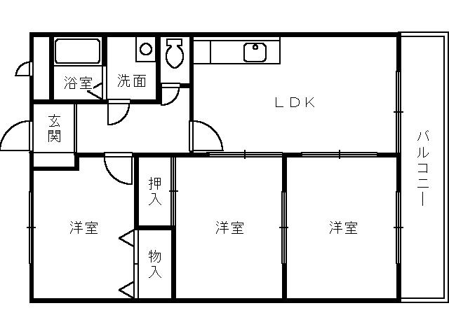 ラヴァーズペティオ(3LDK/1階)の間取り写真