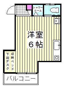 クレアールさくら(ワンルーム/2階)の間取り写真