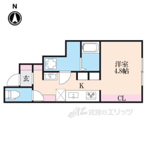 湖とそよ風のLUMINOUS(1K/1階)の間取り写真
