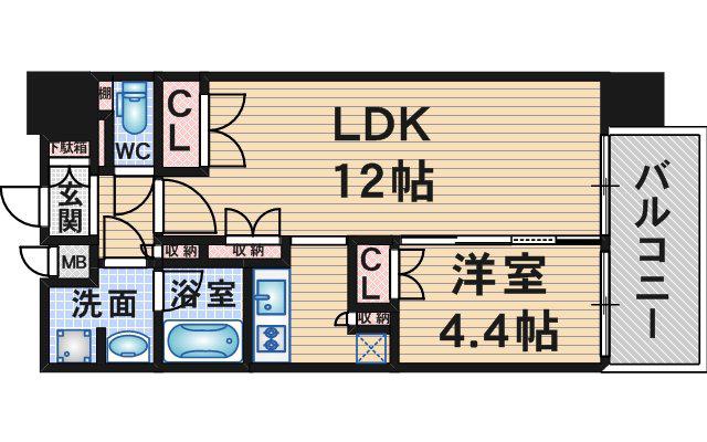 レジデンスエアポート(1LDK/11階)の間取り写真