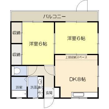 プロスパリティハイツI(2DK/1階)の間取り写真