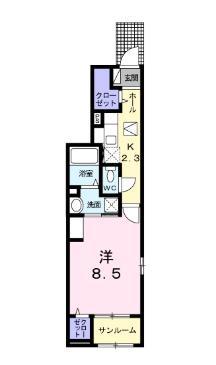 エスペランサ K Ⅰ(1K/1階)の間取り写真