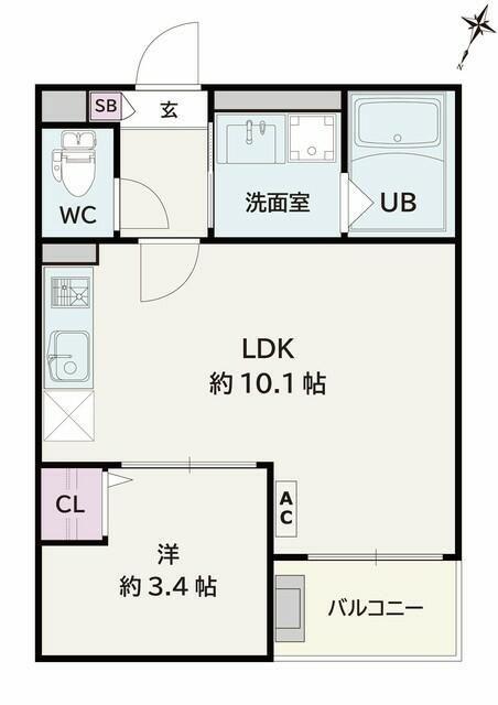 JACK MATOBA VI(1LDK/3階)の間取り写真