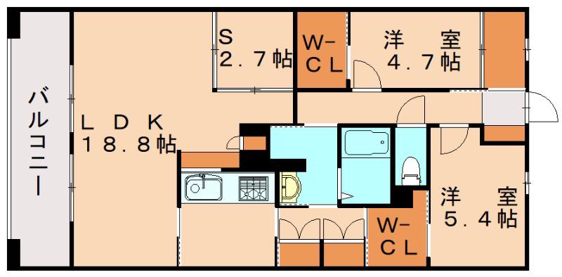 NUDGEONE.照葉(3SK/8階)の間取り写真