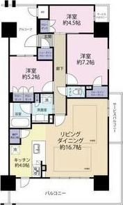 リビオシティ神戸名谷(3LDK/10階)の間取り写真