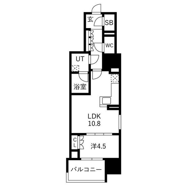 オープンレジデンシア久屋大通THE COURT(1LDK/14階)の間取り写真