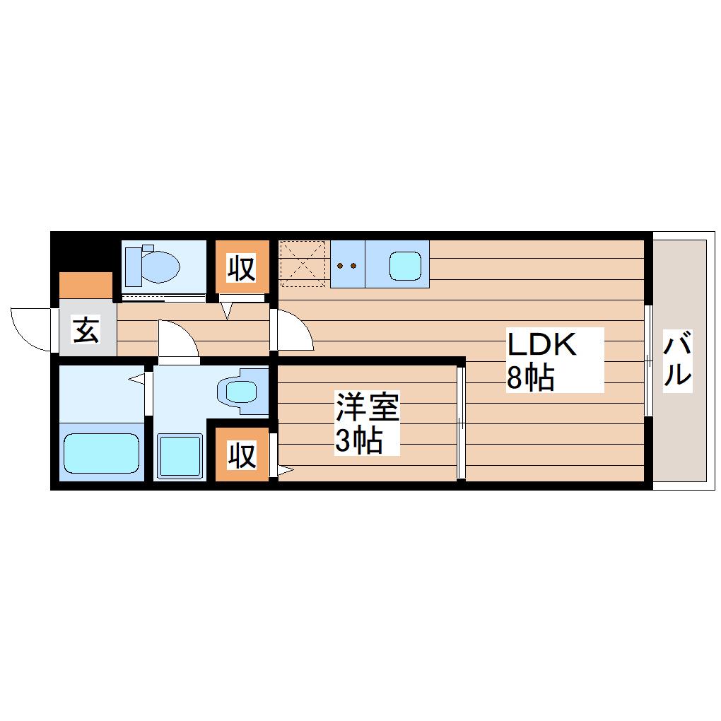 台原4丁目アパート A棟(1LDK/1階)の間取り写真