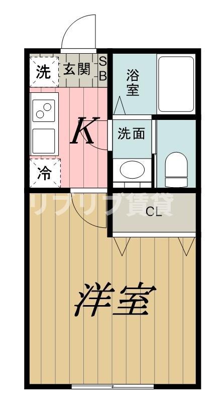 フォレストツインハウスN棟(1K/1階)の間取り写真