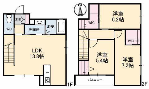 シャーメゾン伊島II(3LDK/1階)の間取り写真