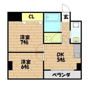 サニーコート塩草(2DK/9階)の間取り写真