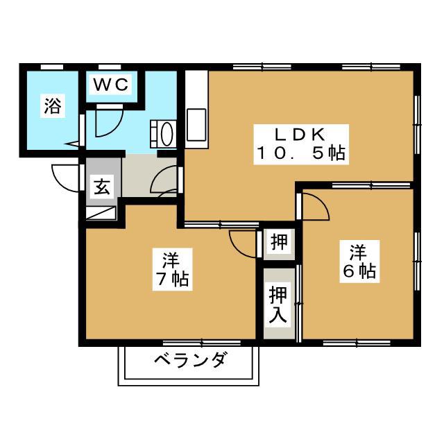LA LA HOUSE(2LDK/2階)の間取り写真