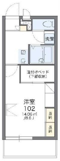 レオパレスストラーダ(1K/2階)の間取り写真