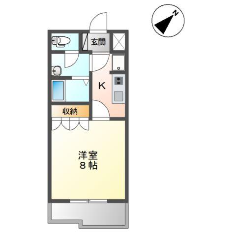 SQUARE(1K/1階)の間取り写真