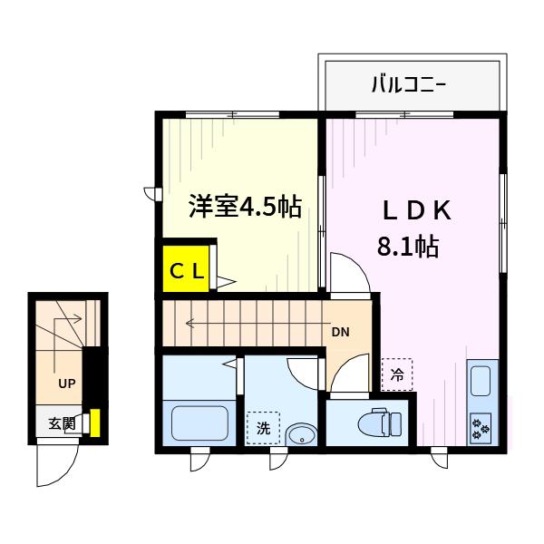 エスペランザ・K(1LDK/2階)の間取り写真