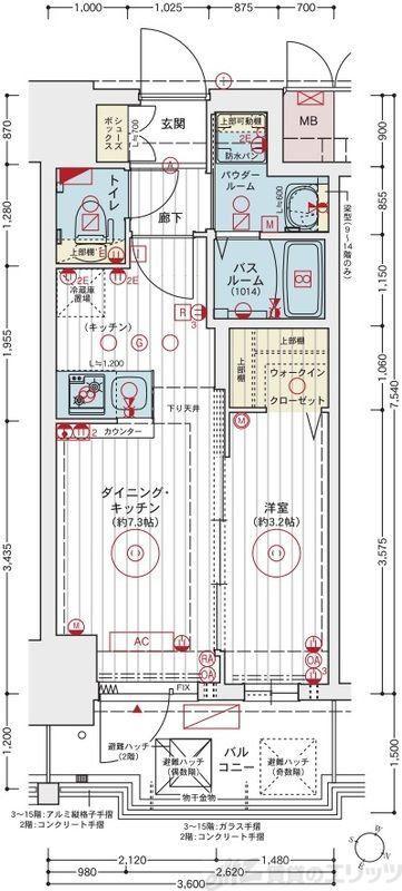 エステムコート新大阪XVIIベイス(1DK/12階)の間取り写真