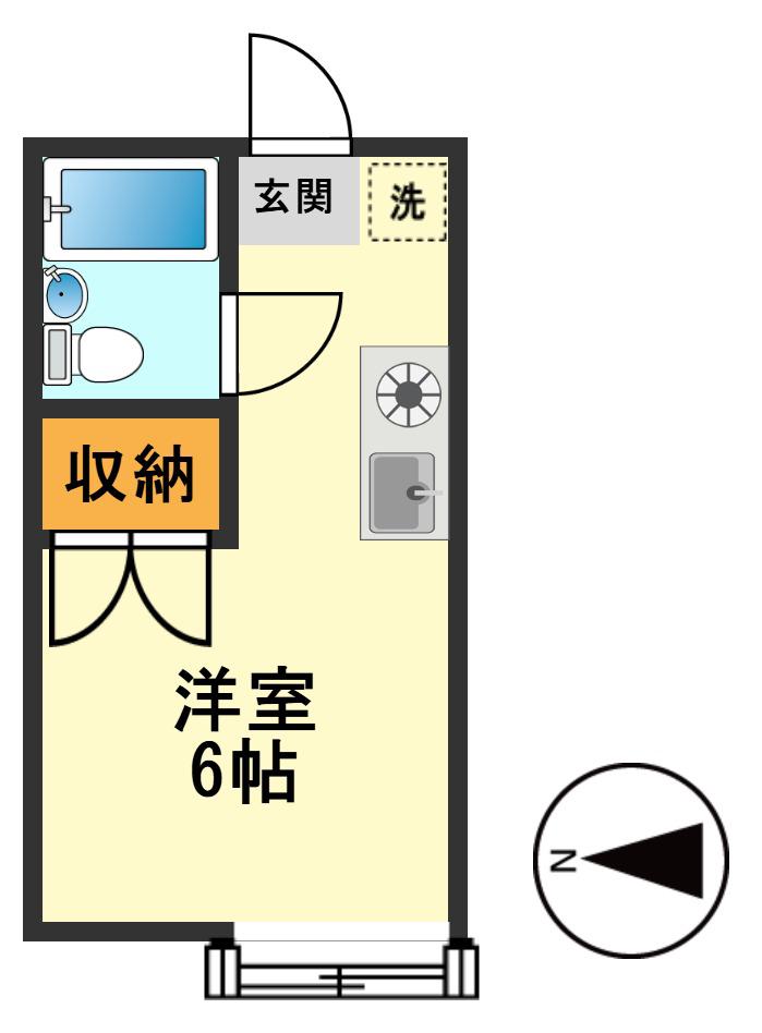 クレスト青戸(ワンルーム/1階)の間取り写真
