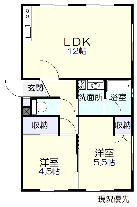 TAKE-UPVIII(2LDK/1階)の間取り写真