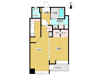 ニューサンリバー11番館(1LDK/4階)の間取り写真