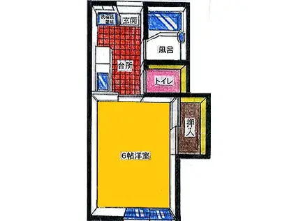 トリニティーハイツ(1K/1階)の間取り写真