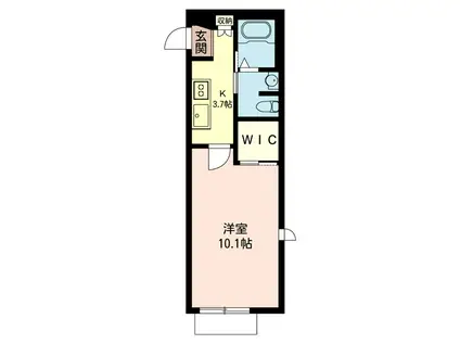 ラフィネK&S(1K/2階)の間取り写真