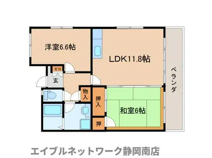 サザンプレース(2LDK/1階)の間取り写真
