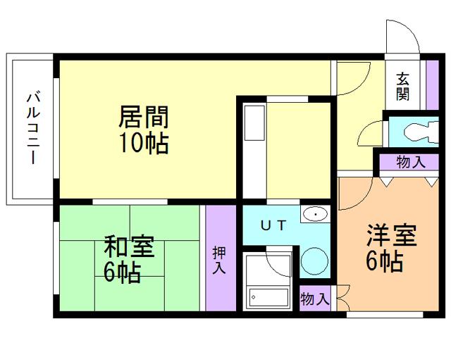 チェリーハイツAYA(2LDK/2階)の間取り写真