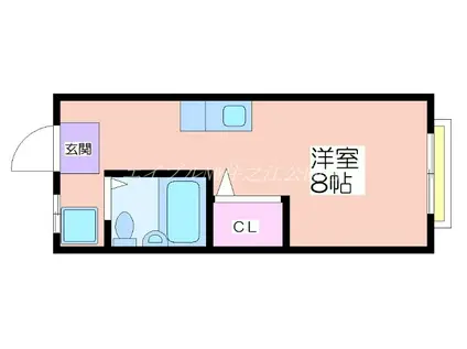 USマンション(ワンルーム/4階)の間取り写真