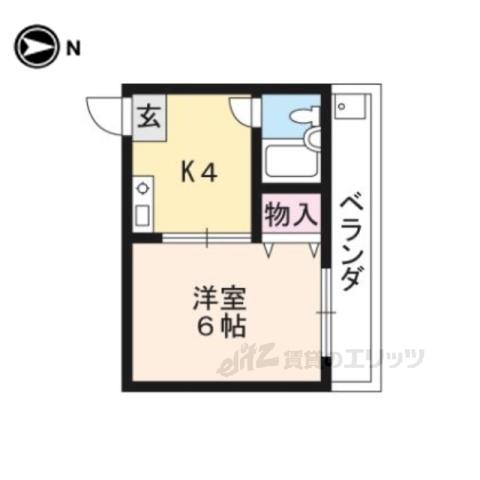 葵ハイツ(1K/2階)の間取り写真