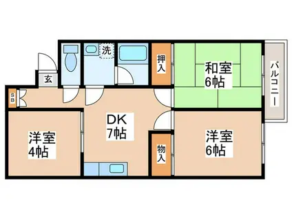 ハイムヤマダ(3DK/1階)の間取り写真
