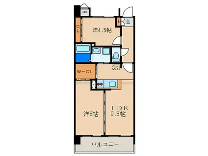 KDX清水レジデンス(2LDK/6階)の間取り写真