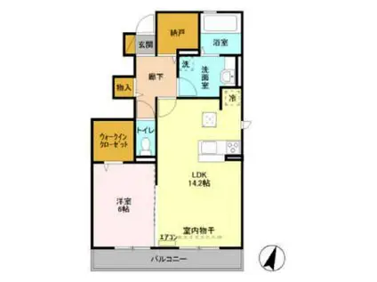 匠乃館B(1LDK/1階)の間取り写真