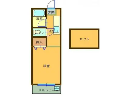 プレステージ(1K/2階)の間取り写真