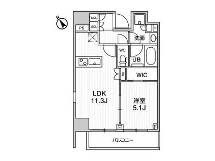 GRAND CONCIERGE浅草橋(1LDK/6階)の間取り写真