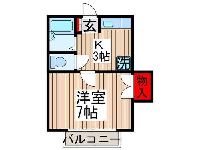 グレイスエミネンス(1K/2階)の間取り写真
