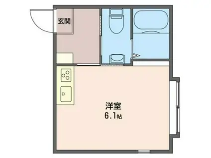 アザーレ栗谷(1K/2階)の間取り写真