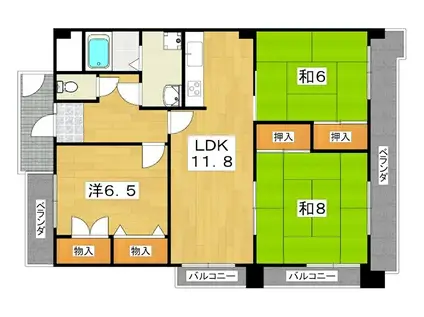 ハリマシリーズI(3LDK/4階)の間取り写真