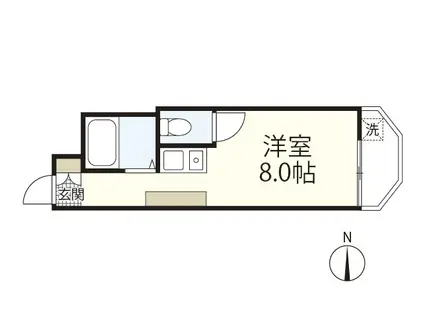 OKKビル(ワンルーム/1階)の間取り写真