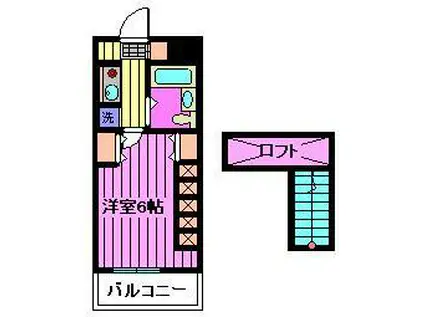 シティパレス上尾5(1K/1階)の間取り写真