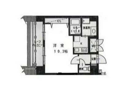 グランルシール キワ(1K/10階)の間取り写真