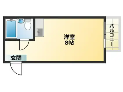 エホールII(ワンルーム/3階)の間取り写真