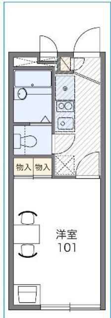 レオパレスルミエール(1K/1階)の間取り写真