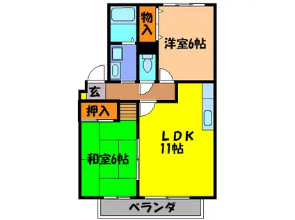 クレール花屋敷(2LDK/1階)の間取り写真
