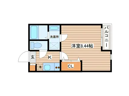 クレフラスト泉中央(1K/2階)の間取り写真